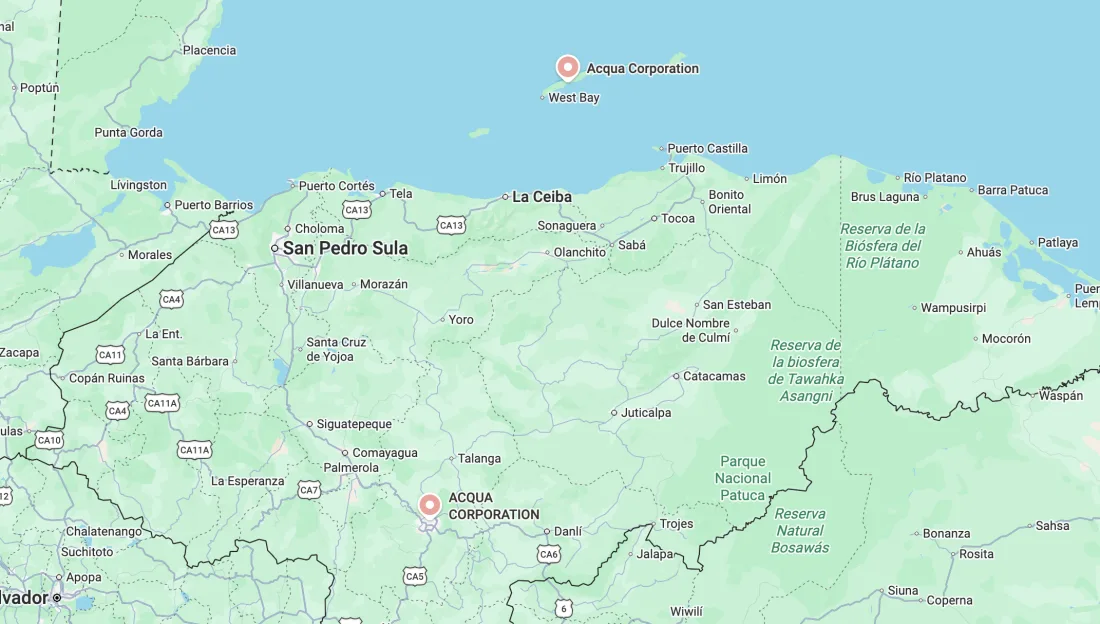 Ubicación ACQUA Honduras